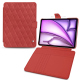 Étui portefeuille cuir Apple iPad Air 13 (2024) - Cerise vintage - Couture ( Pantone #a6302e ) 