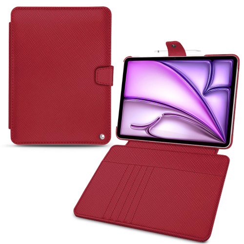Étui portefeuille cuir Apple iPad Air 13 | Luxe et protection haut de gammeRouge passion ( Pantone #a6192e ) 