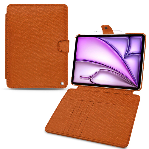 Capa de couro para carteira Apple iPad Air 13 | Proteção de luxo e topo de gamaOrange vibrant ( Pantone #e36b39 ) 