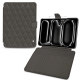 Apple iPad Pro 11 (2024) leather wallet case - Anthracite - Couture ( Pantone #41403c ) 