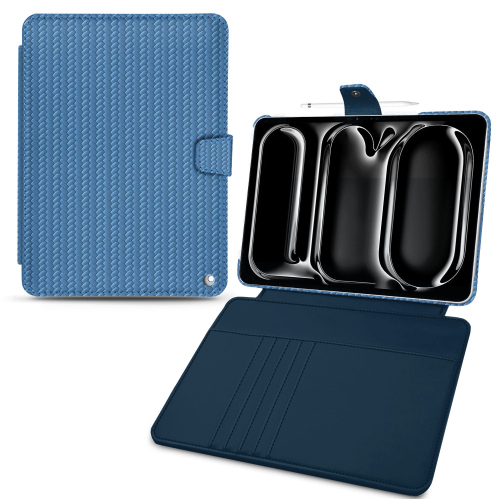 Funda tipo cartera de cuero para iPad Pro 11 de Apple | Noreve: lujo y eleganciaAbaca ishia ( Pantone #395775 ) 