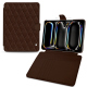 Apple iPad Air 13 (2024) 真皮钱包保护套 - Châtaigne - Couture ( Pantone #1b1107 ) 