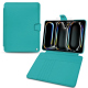 Apple iPad Pro 13 (2024) leather wallet case - Bleu fluo