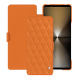 Capa em pele Sony Xperia 1 VI - Orange - Couture ( Nappa - Pantone #ff9351 ) 