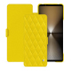 Custodia in pelle Sony Xperia 1 VI - Jaune fluo - Couture ( Pantone #c9ff57 ) 