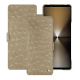 Housse cuir Sony Xperia 1 VI - Autruche desert ( Pantone #A39382 ) 