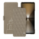 Sony Xperia 1 VI leather case - Darboun sabla - Couture ( Pantone #BCB1A1 )