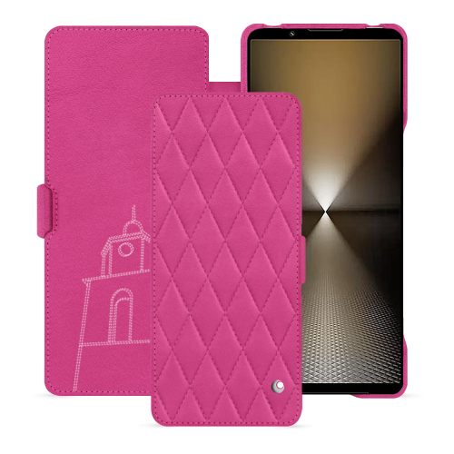 Lussuosa custodia con patta orizzontale per Sony Xperia 1 VI - Noreve | Qualità ed eleganza superioriRose BB - Couture ( Pantone #DB599F )