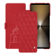 硬质真皮保护套 Sony Xperia 1 VI - Rouge troupelenc - Couture ( Pantone #AB191A )