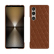 Sony Xperia 1 VI leather cover - Marron - Couture ( Nappa - Pantone #8B4720 ) 