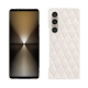 Sony Xperia 1 VI leather cover - Blanc escumo - Couture ( Pantone #D6D6D1 )