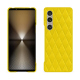 Coque cuir Sony Xperia 1 VI - Jaune fluo - Couture ( Pantone #c9ff57 ) 