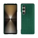 Sony Xperia 1 VI leather cover - Crocodile pino ( Pantone #173F35 ) 