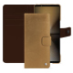 Étui portefeuille cuir Sony Xperia 1 VI - Sable vintage ( Pantone #9b7340 ) 