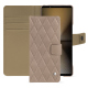 Étui portefeuille cuir Sony Xperia 1 VI - Taupe vintage - Couture ( Pantone #591d16 ) 