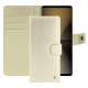 Sony Xperia 1 VI leather wallet case - Crocodile milk ( Pantone #d6d2c4 ) 