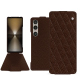 Sony Xperia 1 VI leather case - Châtaigne - Couture ( Pantone #1b1107 ) 