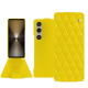 Housse cuir Sony Xperia 1 VI - Jaune fluo - Couture ( Pantone #c9ff57 ) 