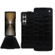 Capa em pele Sony Xperia 1 VI - Crocodile nero ( Noir / Black) 