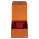 Uhrenbox - 1 Uhr - Orange ( Nappa - Pantone #ff9351 ) 