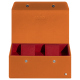 Uhrenbox - 2 Uhren - Orange ( Nappa - Pantone #ff9351 ) 