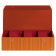 Scatola per orologi - 3 orologi - Abaca arancio ( Pantone #d77540 )
