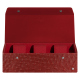 Caja de reloj - 3 relojes - Autruche ciliegia ( Pantone #a4343a ) 
