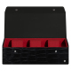 Uhrenbox - 3 Uhren - Crocodile nero ( Noir / Black) 