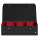 Scatola per orologi - 3 orologi - Noir - Couture ( Nappa - Black ) 