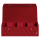 ウォッチボックス - 3本 - Rouge - Couture ( Nappa - Pantone #d50032 ) 