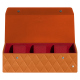 Watch box - 3 watches - Mandarine vintage - Couture ( Pantone #d47231 ) 