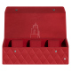 Caja de reloj - 3 relojes - Rouge troupelenc - Couture ( Pantone #AB191A )