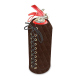 Leather cover for a 1 kilo fire extinguisher - Châtaigne - Couture ( Pantone #1b1107 ) 