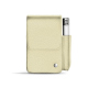 Étui cuir pour paquet de cigarettes avec poche briquet - Ivoire ( Pantone #d6d6c6 ) 