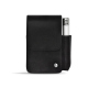 Étui cuir pour paquet de cigarettes avec poche briquet - Onyx ( Noir / Black ) 