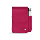 Leather cigarette case with lighter pocket - Rose fluo ( Pantone #ff16b4 ) 