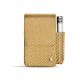 Leather cigarette case with lighter pocket - Serpent sabbia ( Pantone #D2BA92 )
