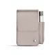 Étui cuir pour paquet de cigarettes avec poche briquet - Taupe innocent ( Pantone #d6d2c4 ) 