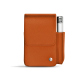 Étui cuir pour paquet de cigarettes avec poche briquet - Orange vibrant ( Pantone #e36b39 ) 