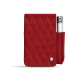 Leather cigarette case with lighter pocket - Rouge - Couture ( Nappa - Pantone #d50032 ) 