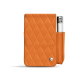 Leather cigarette case with lighter pocket - Orange - Couture ( Nappa - Pantone #ff9351 ) 