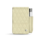 Leather cigarette case with lighter pocket - Ivoire - Couture ( Pantone #d6d6c6 ) 