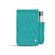 Leather cigarette case with lighter pocket - Bleu fluo - Couture