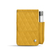Portachiavi di pelle - Griffe 1 - Jaune soulèu - Couture ( Pantone #F3B934 )
