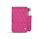 Leather cigarette case with lighter pocket - Rose BB - Couture ( Pantone #DB599F )
