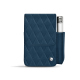 Étui cuir pour paquet de cigarettes avec poche briquet - Blu mediterran - Couture ( Pantone #0E3043 )