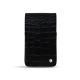 Étui cuir pour paquet de cigarettes fines | 100 S - Crocodile nero ( Noir / Black) 