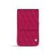 Étui cuir pour paquet de cigarettes fines | 100 S - Rose fluo - Couture ( Pantone #ff16b4 ) 