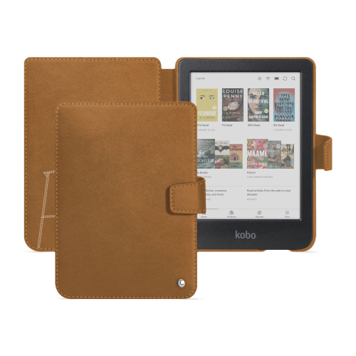 Funda de solapa horizontal de lujo para Kobo Clara Colour / BWCastan esparciate ( Pantone #824F2A )