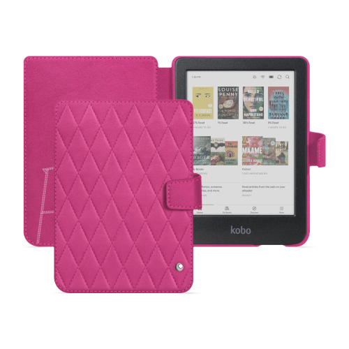 Coperchio con lembo orizzontale di lusso per Kobo Clara  Colour / BWRose BB - Couture ( Pantone #DB599F )